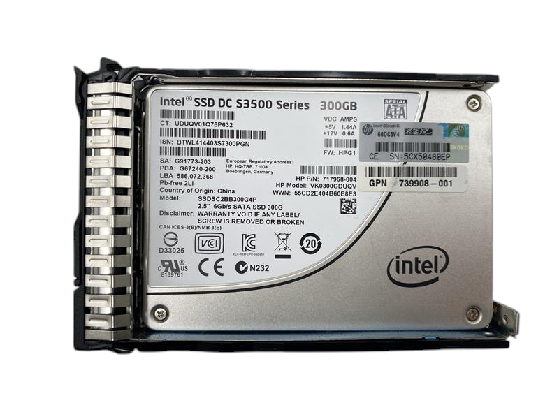HPE DC S3500 300GB 6G SATA RI 2.5" SFF SSD with Caddy 739888-B21 739954-001