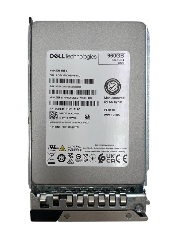 NEW Dell 960GB Gen4 NVMe 2.5" SSD 26WJ0 HFS960GEETX099N 14th-17th Gen Caddy