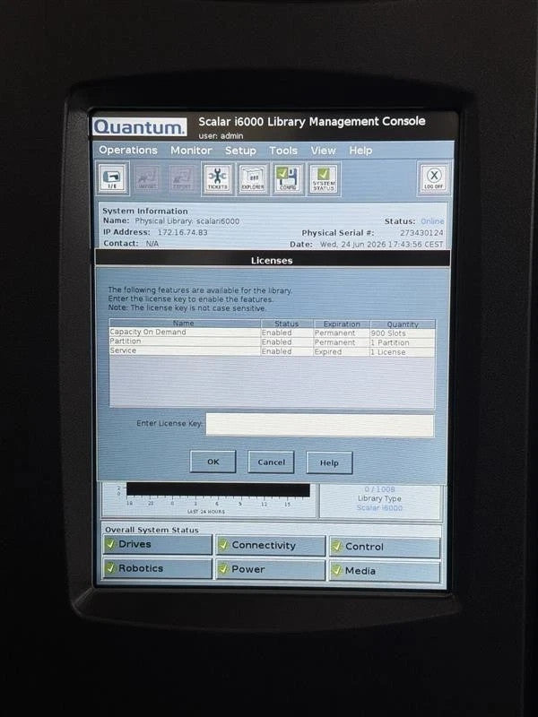 Quantum Scalar i6000 Enterprise LTO SAN Rack Tape Library + Expansion Module