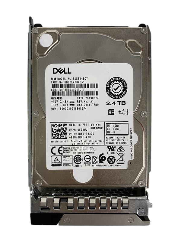 Dell 2.4TB 10K 12G SAS 2.5" Enterprise HDD AL15SEB24EQY F9NWJ +14-17th Gen Caddy
