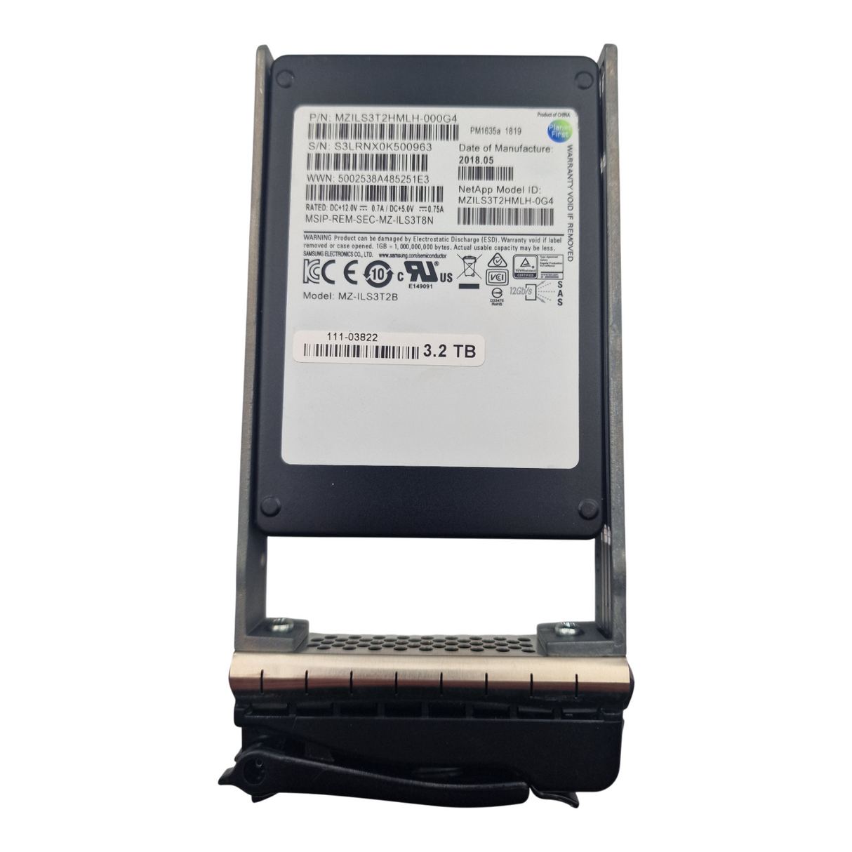NetApp 3.2TB SSD SAS 12G MU Solid State Drive E-X4079A 111-03822 DE5600