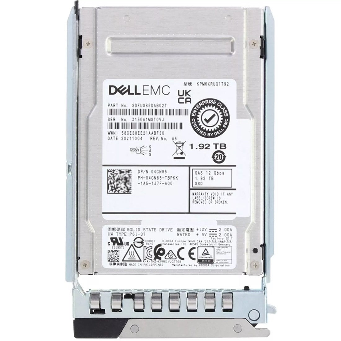 Dell 1.92TB SAS 12G Read Intensive Enterprise Class 2.5" SSD 4CN85 KPM6XRUG1T92