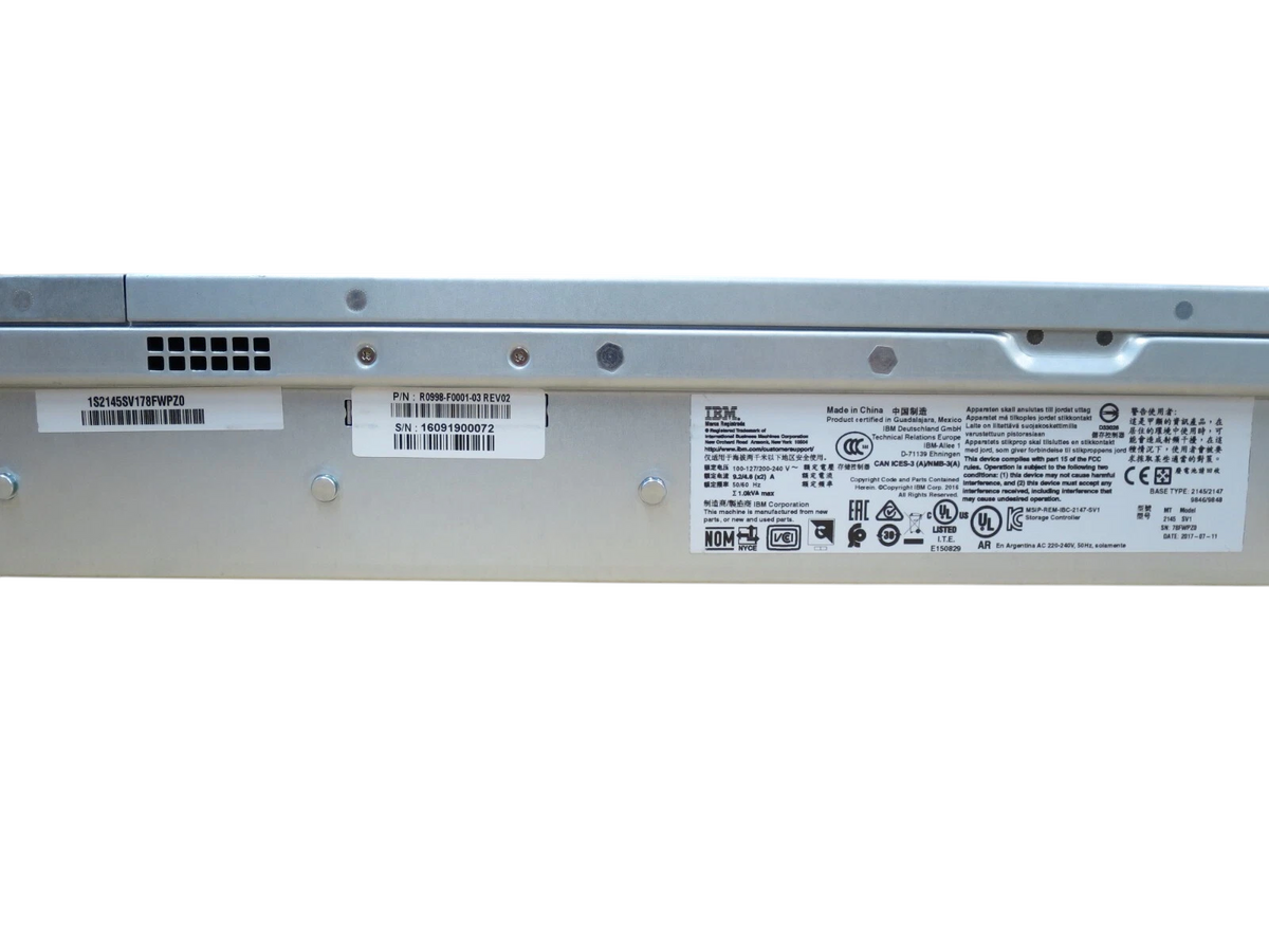 IBM 2145-SV1 SAN Volume Controller 128GB 2x E5-2667v4 8x2.5" Bay 480GB 2U Server