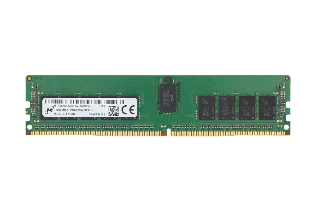 New Micron 16GB 2Rx8 PC4-2666V DDR4-21300 ECC RDIMM Memory MTA18ASF2G72PDZ-2G6