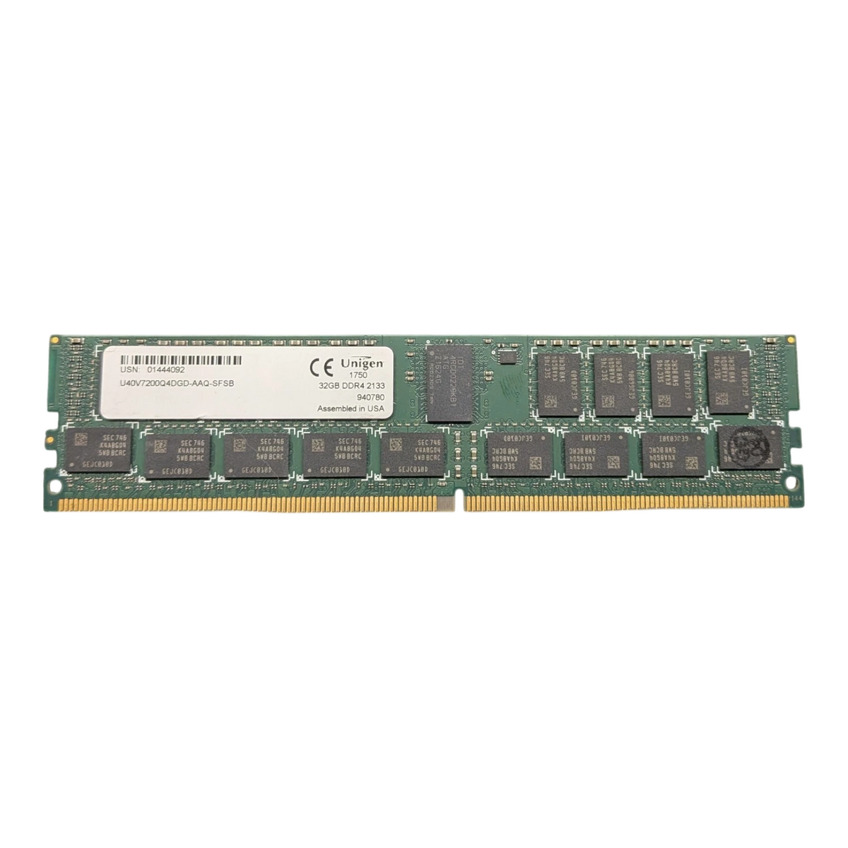 New Unigen 32GB 2Rx4 PC4-2133-R DDR4-17000 ECC RDIMM Memory U40V7200Q4DGD