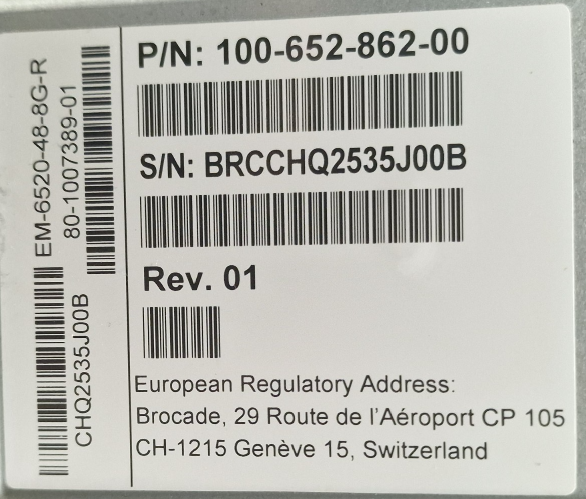 Brocade EMC DS-6520B 96x 16Gb FC Port Switch B2F 96x Active Ports W/ Licences+SF