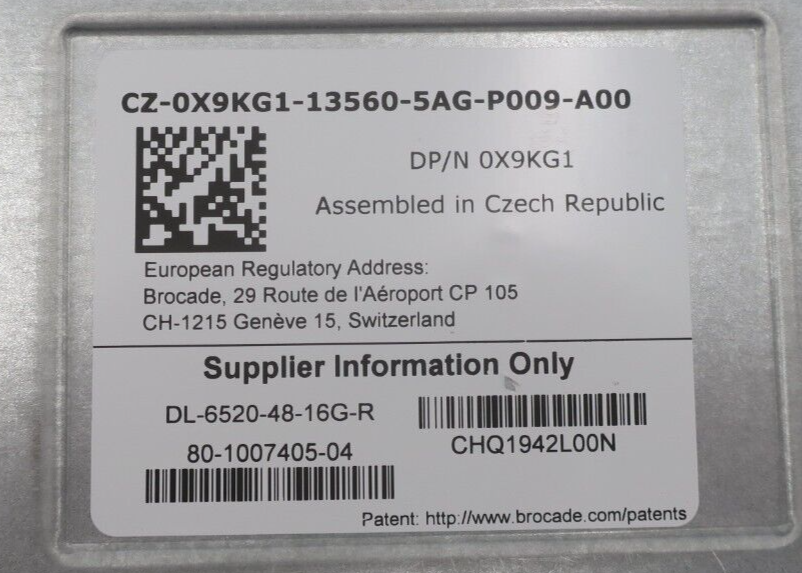 Dell Brocade 6520 96x 16G SFP+ FC SAN Switch (96-Active) X9KG1 DL-6520-48-16G-R