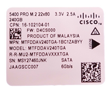 Cisco Boot Optimized M.2 RAID Controller UCS-M2-HWRAID +2x 240GB SSD UCS-M2-240G