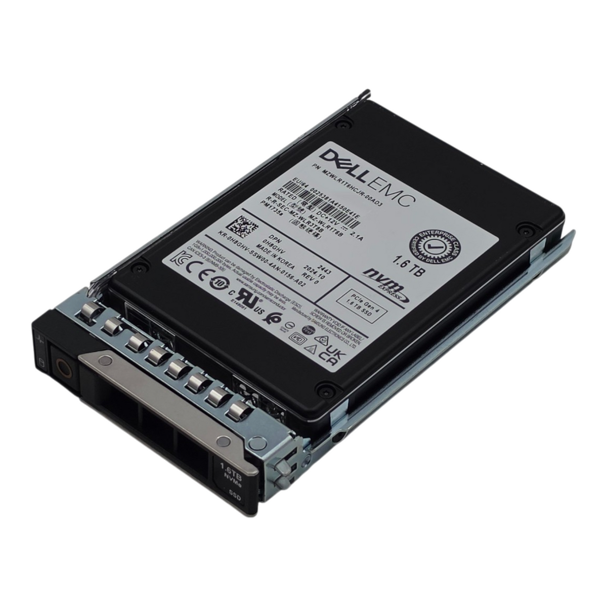 Dell H8GHV 1.6TB NVMe PCIe Gen4 x4 Mixed Use MU TLC NAND 2.5" SFF SSD MZ-WLR1T6B