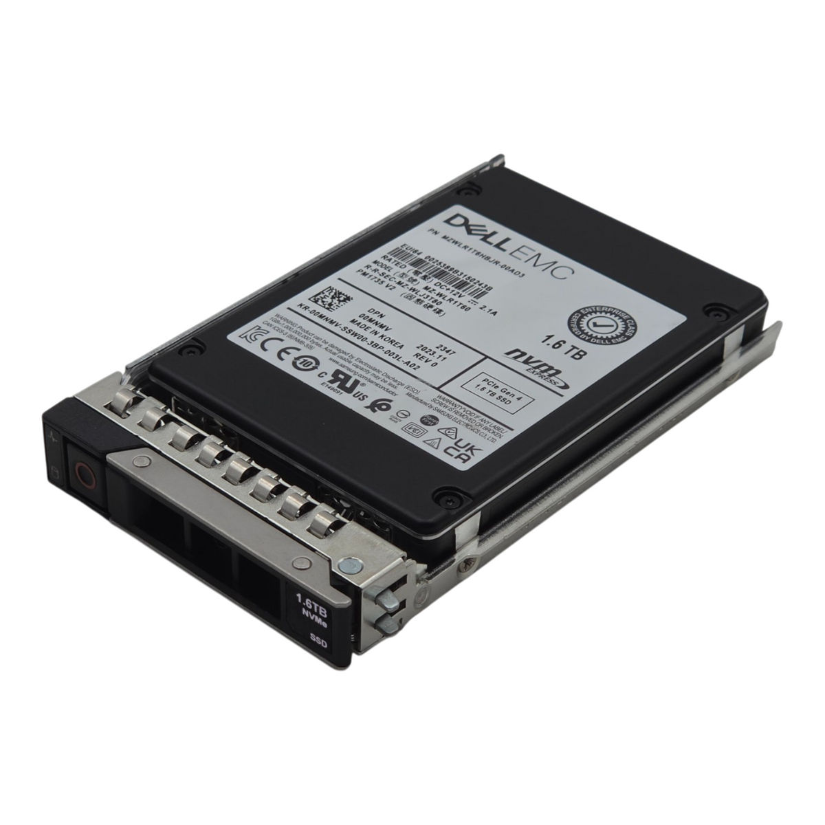 NEW Dell 0MNMV 1.6TB NVMe PCIe U.2 Gen4 Mixed-Use MU TLC 2.5" SFF SSD MZ-WLR1T60