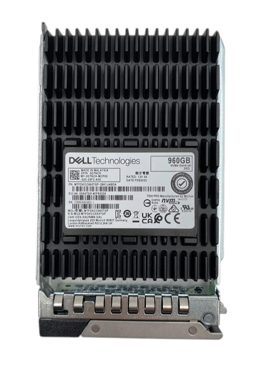Dell 960GB NVMe Gen4 RI 2.5" Enterprise SSD + G14-17th Caddy G7NCH MTFDKCC960TGP