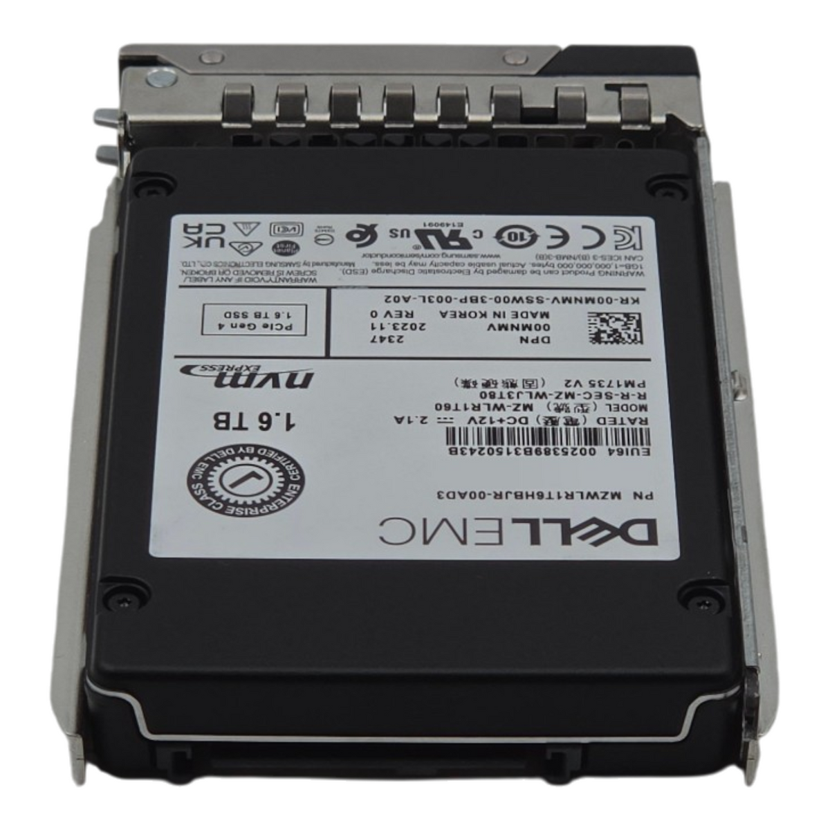 Dell 0MNMV 1.6TB NVMe PCIe U.2 Gen4 Mixed-Use MU TLC 2.5" SFF SSD MZ-WLR1T60
