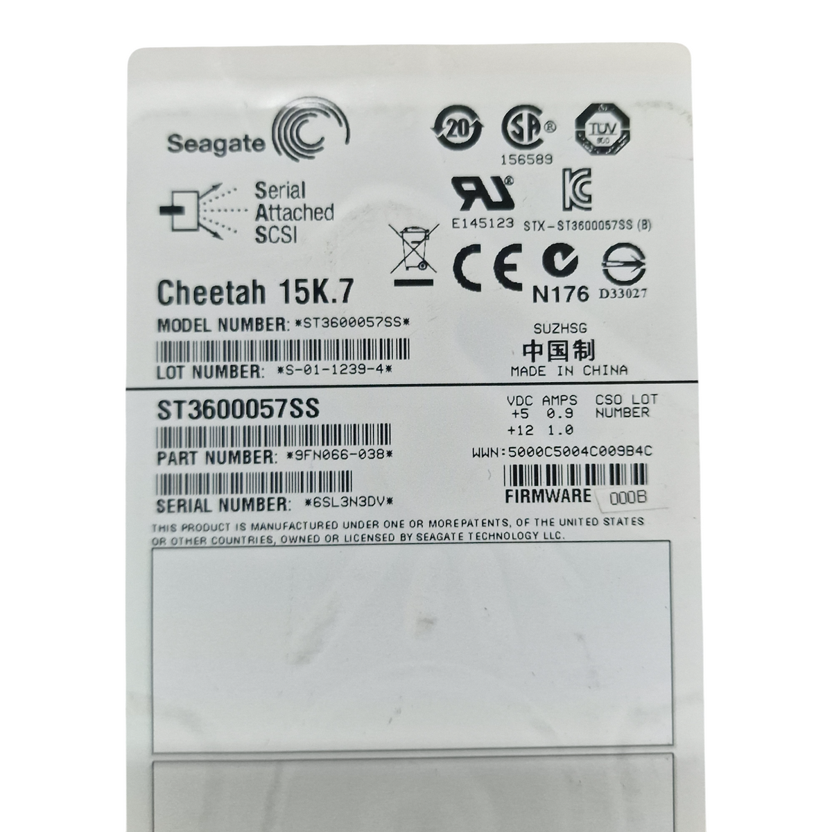 Seagate Cheetah 600GB 15K SAS 6G 3.5" HDD Hard Drive Disk ST3600057SS 9FN066-008