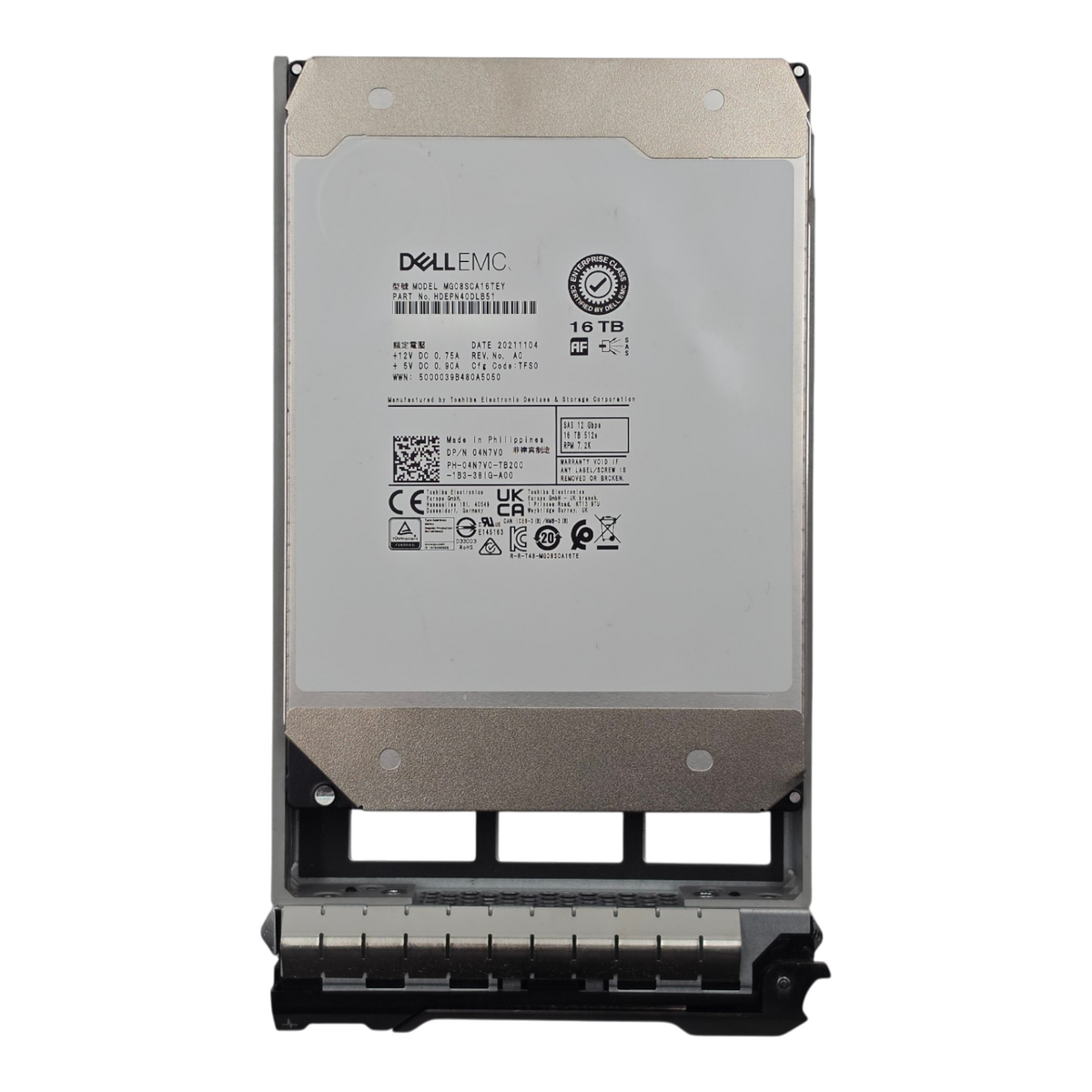 Dell 4N7V0 16TB 7.2K SAS 12G 3.5'' LFF HDD Server Hard Drive 04N7V0 MG08SCA16TEY