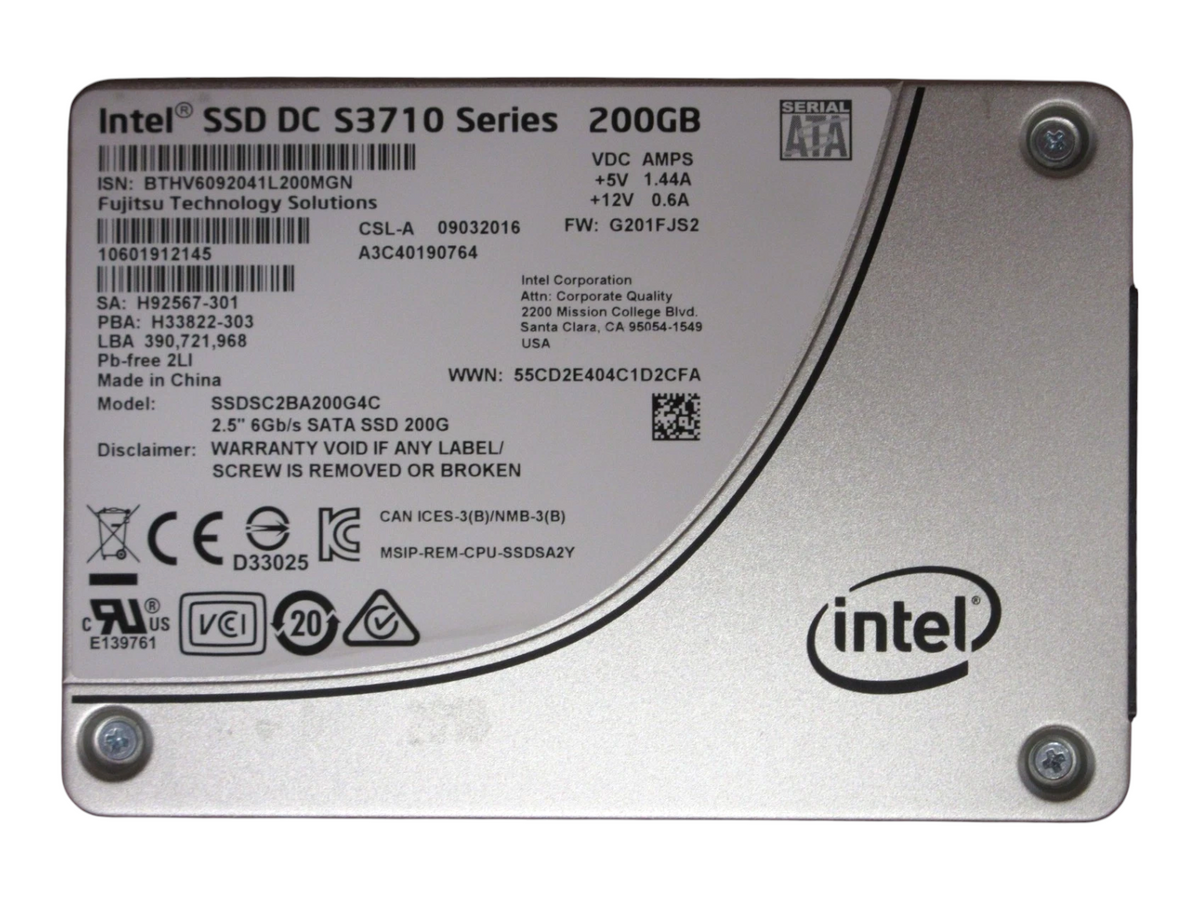 Intel SSD DC S3700 Series 200Gb 2.5" SFF SATA 6Gb/s Internal SSD SSDSC2BA200G4