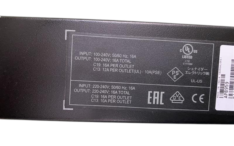 APCAP8959 Rack PDU 2G, Switched, 20A/208V, 16A/230V, (21) C13 & (3) C19