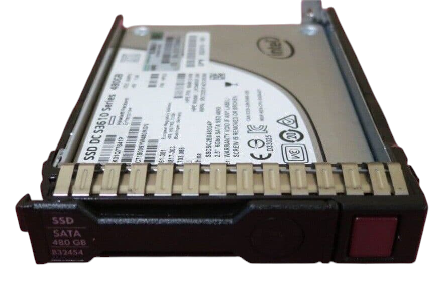 HPE Intel DC S3610 480 GB 6G SATA MU 2.5" SFF SSD + Caddy 832414-B21 832416-001