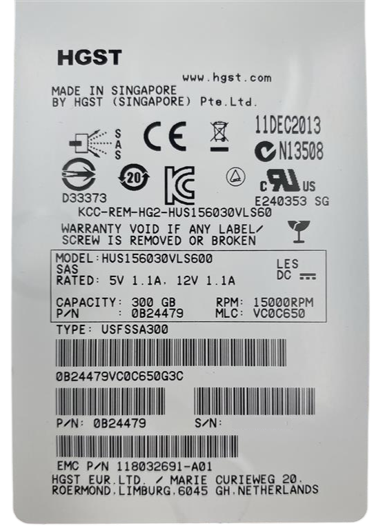 NEW Dell EMC 300GB 15K 6G SAS 3.5" LFF Enterprise HDD - 005049034 2R2Y2 0B24479