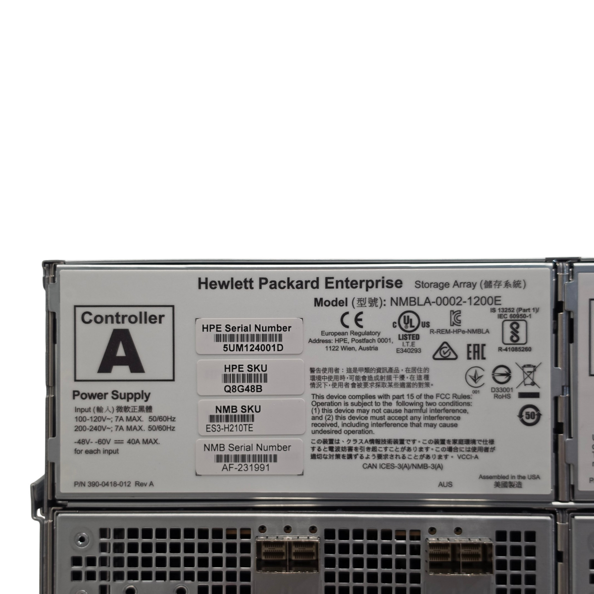 HPE Q8G48B Nimble Storage HF40/60 ES3 21x LFF HDD 3x DFC SFF SSD Expansion Shelf