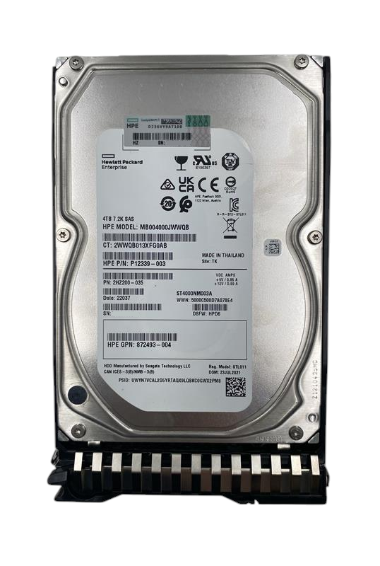 HP 4TB 7.2K 12G SAS 3.5" HDD Hard Drive + Caddy P00670-001 P12339-003 DSFW:HPD6