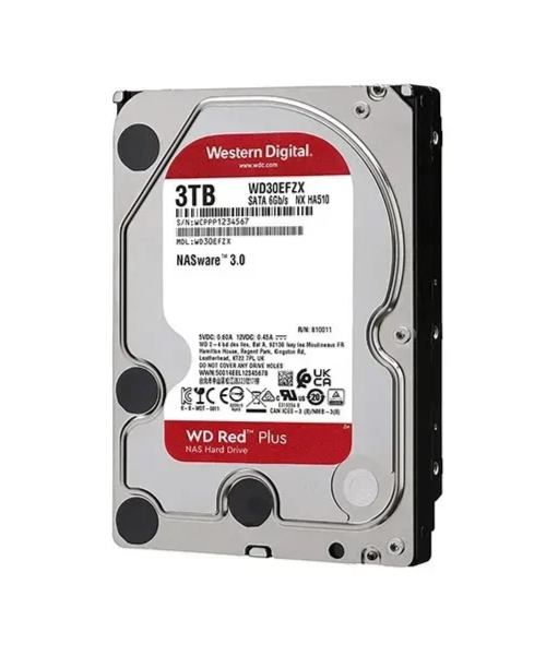 Western Digital WD Red Plus 3TB 5.4K 6G SATA 3.5" HDD Nas Hard Drive WD30EFZX