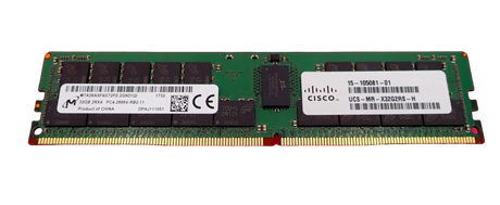 Cisco 32GB 2Rx4 DDR4-2666V PC4-21300 RAM Memory UCS-MR-X32G2RS-H 15-105081-01