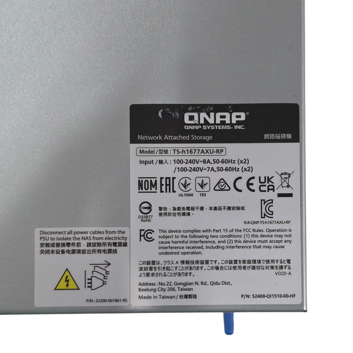 QNAP TS-H1677AXU-RP 16x 3.5" LFF SATA 6G 32GB DDR5 3U Rackmount NAS DISKLESS