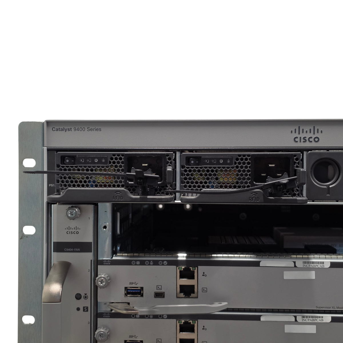 Cisco Catalyst C9404R 4-Slot 6U Switch Chassis w/ 2x C9400-SUP-1XL 2x 3200W PSUs