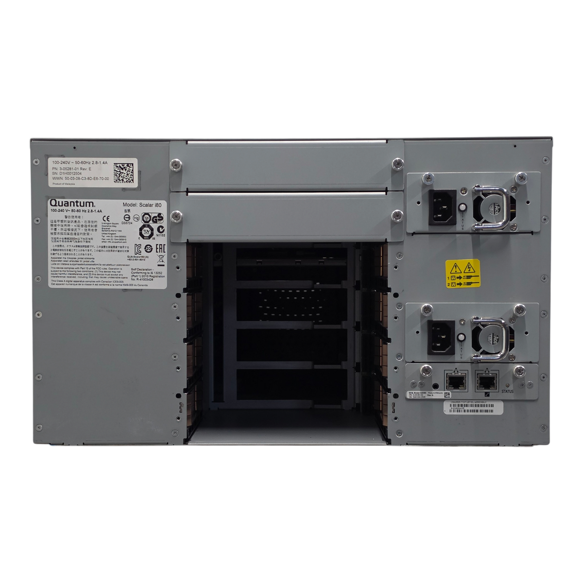 Quantum 3-05281-01 Scalar i80 6U 80-Slot (50 Active) Tape Library with No Drives
