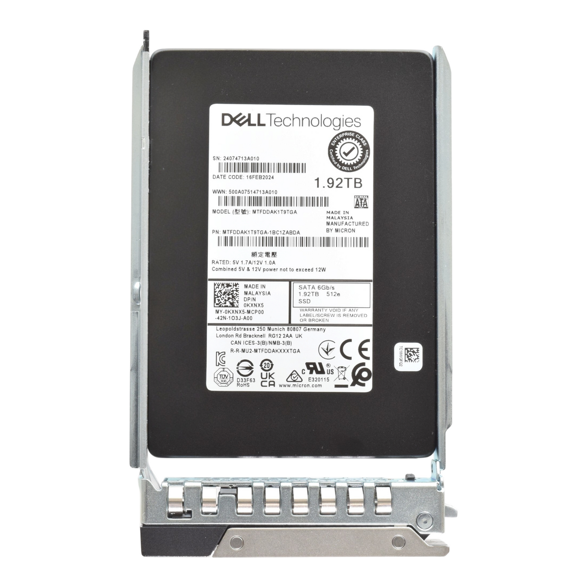 New Dell 1.92TB SATA 6G Read Intensive Enterprise 2.5" SSD KXNX5 MTFDDAK1T9TGA