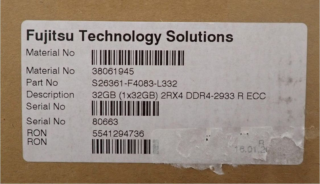 NEW Fujitsu 32GB 2Rx4 PC4-2933Y DDR4 REG ECC Server Memory S26361-F4083-L332
