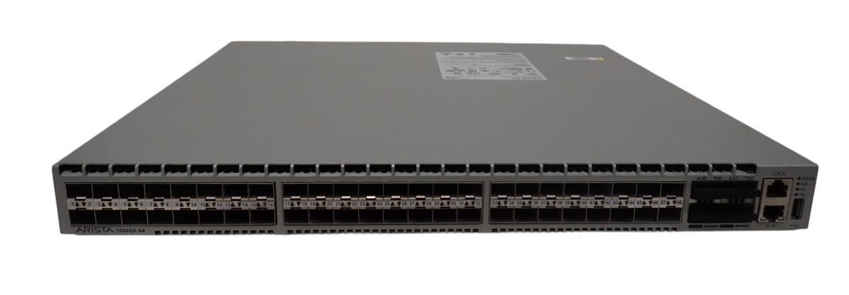 Arista DCS-7050SX-64-F 7050SX-64 48x10G SFP+ 4x40G QSFP+ F2B 2x DC PSU L3 Switch