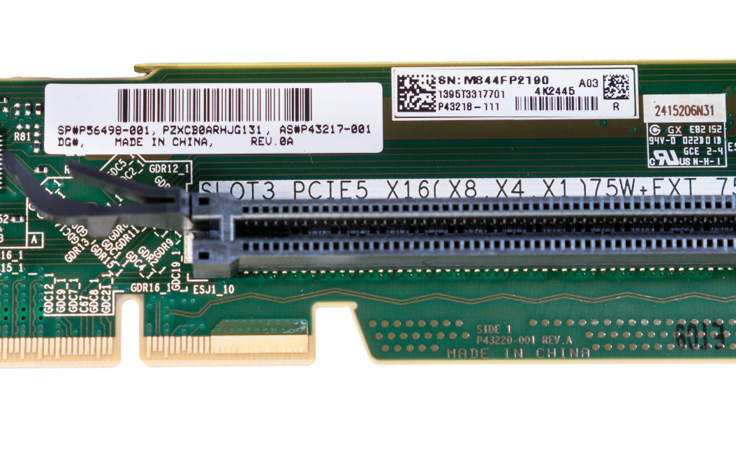 HPE DL360 Gen11 Secondary Riser 1x x16 PCIe 5.0 Low Profile with Cage P48903-B21