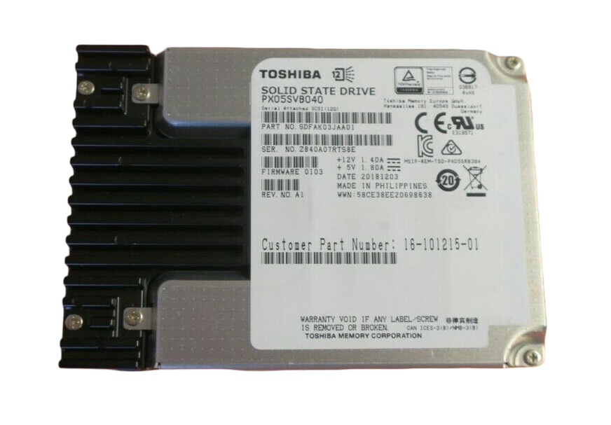Toshiba 400GB 2.5" SAS 12G Enterprise Mixed Use Solid State Drive SSD PX05SVB040