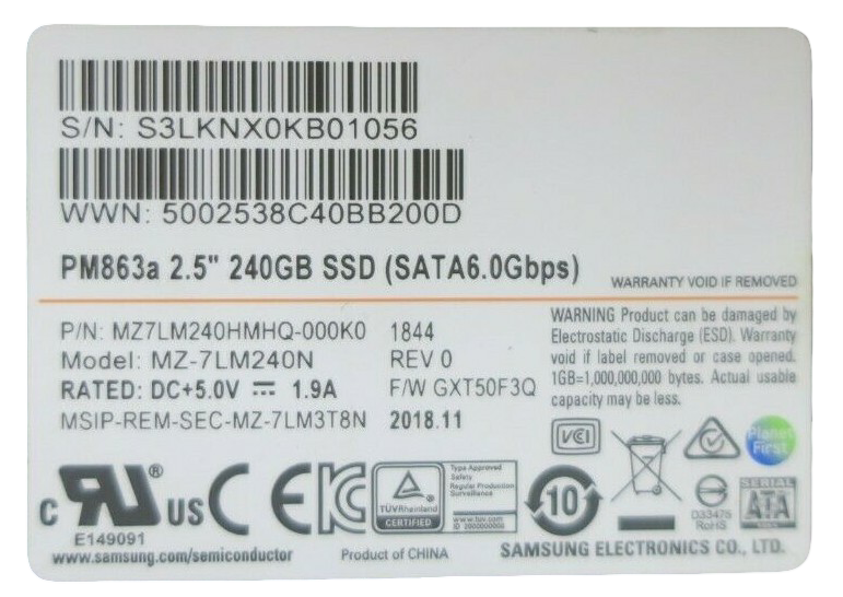 Cisco AIR-SD240GBKS4-EV 240Gb 2.5" SATA 6G SSD Solid State Drive For 5520 / 8540