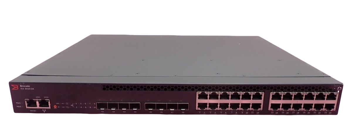 Brocade ICX 6610-24 24x 1GbE RJ45 + 8x 1/10GbE SFP + 4x 40G Stacking Port Switch
