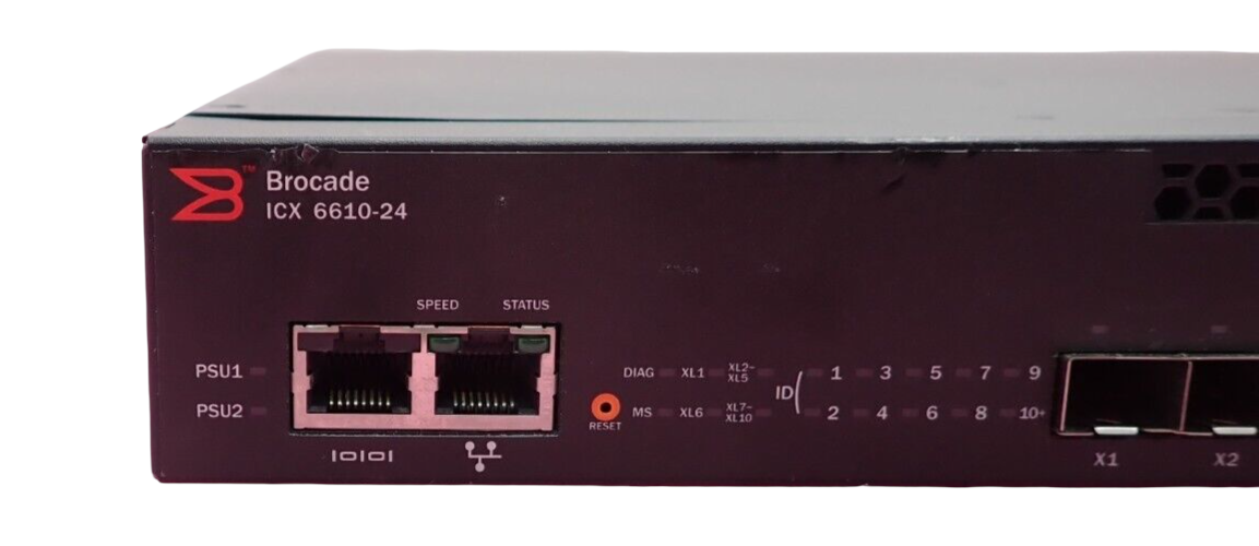 Brocade ICX 6610-24 24x 1GbE RJ45 + 8x 1/10GbE SFP + 4x 40G Stacking Port Switch
