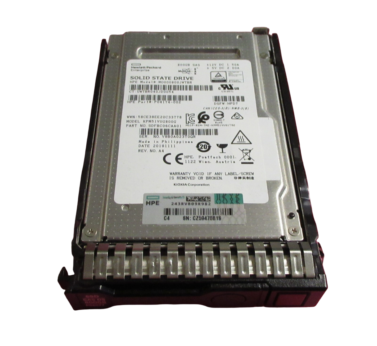 HPE 800GB SAS 12G MU 2.5" Hot-Plug Solid State Drive SSD P06577-001 P04527-B21