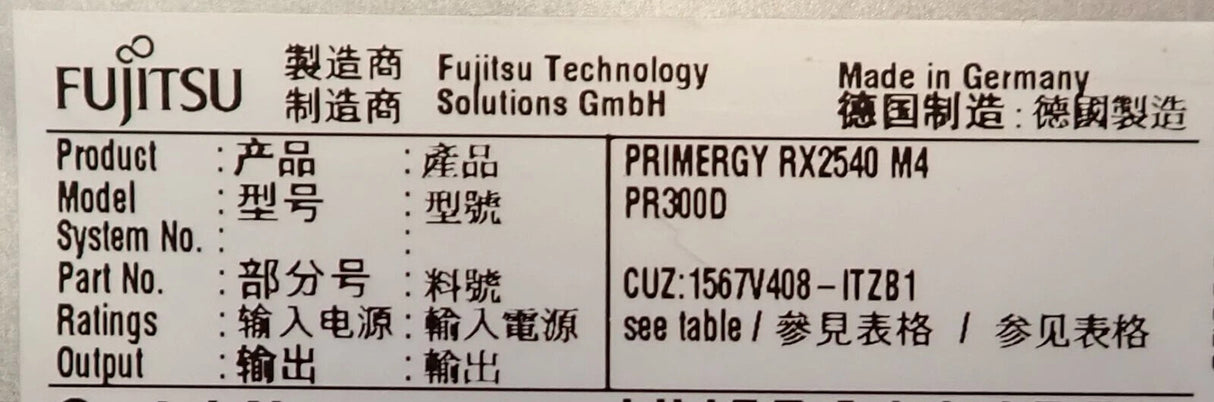 Fujitsu Primergy RX2540 M4 2x Scalable CPU 24DIMM 8-Bay SFF EP420i 2U CTO Server
