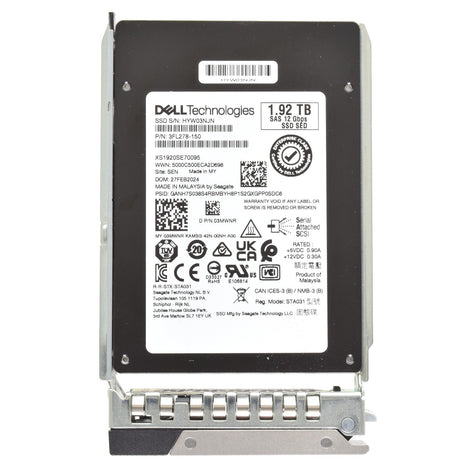 Dell 1.92TB SAS 12G Read Intensive 512e 2.5" Hot-Swap SSD 3MWNR 03MWNR