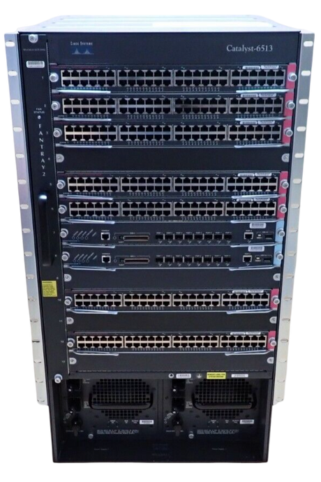 Cisco Catalyst WS-C6513 Switch Chassis + 7x WS-X6148A-GE-45AF 2x WS-SUP32-GE-3B