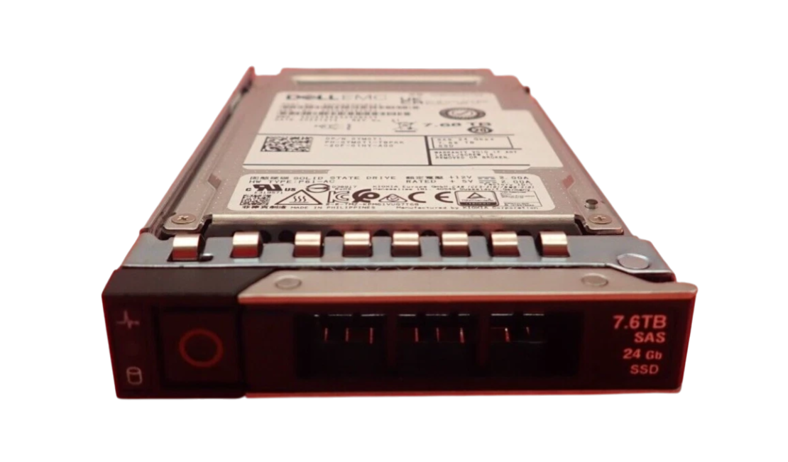Dell 7.68TB SAS 24G RI 2.5" SSD Drive YM0T1 KPM6XRUG7T68 + 14th - 17th Gen Caddy