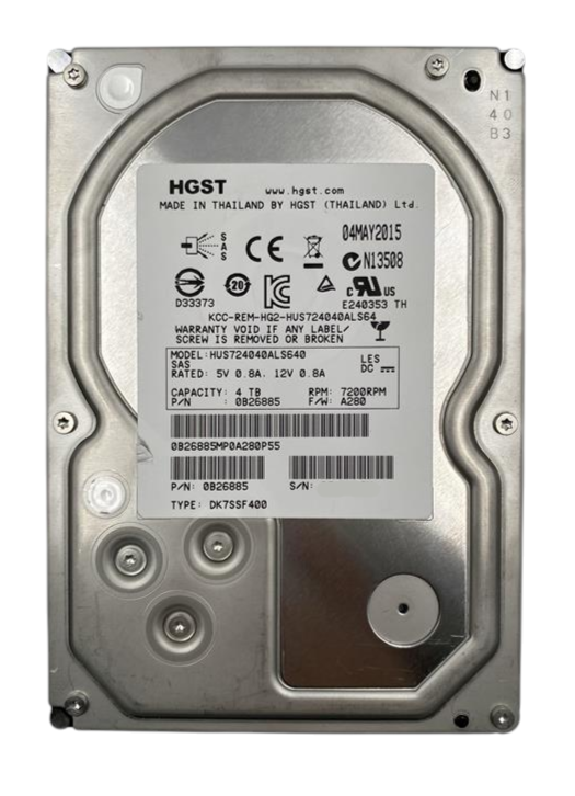 Hitachi Ultrastar 7K4000 4TB 7.2K 6G SAS 3.5" LFF HDD - HUS724040ALS640 0B26885