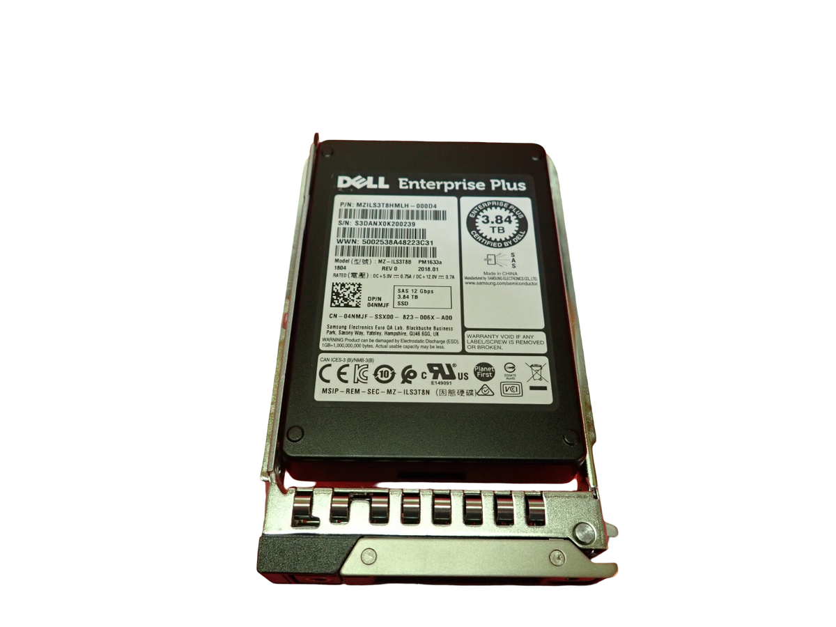NEW Dell 3.84TB 2.5" SAS 12Gb RI TLC SSD MZ-ILS3T8B 4NMJF + 14th/15th Gen Caddy