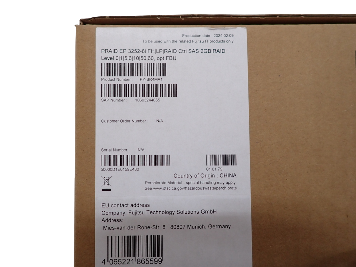 NEW Fujitsu EP3252-8I SAS/SATA/NVMe PRAID Controller PY-SR4MA1 S26361-F7976-R501