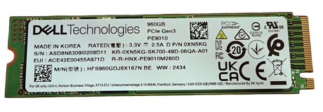 NEW Dell SK Hynix 960GB PCIe 3.0 NVMe RI M.2 2280 SSD - XN5KG HFS960GDJ8X167N