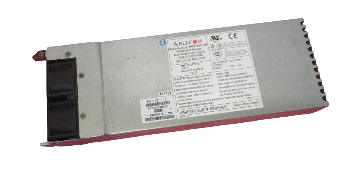 Ablecom PWS-1K01-1R 1000-Watts ATX Redundant Switcing Power Supply
