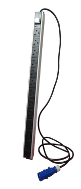 Excel D16-12-EXL 12 Way Horizontal PDU UK Socket 16A IEC 60309 Plug Switched 3M