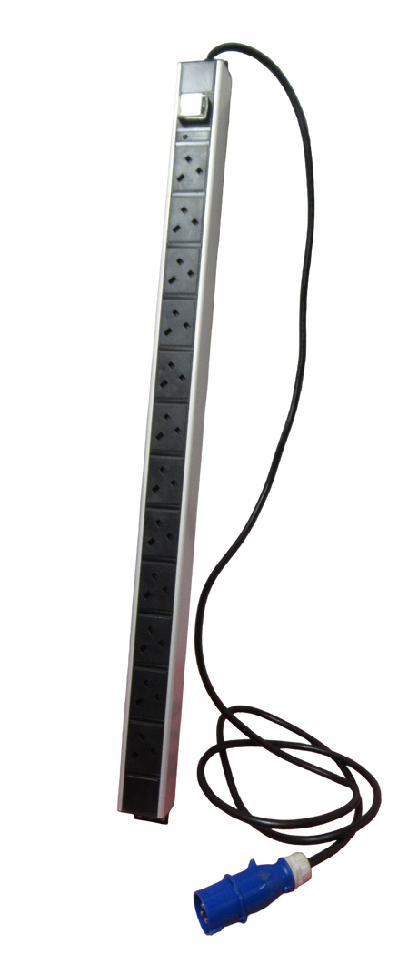 Excel D16-12-EXL 12 Way Horizontal PDU UK Socket 16A IEC 60309 Plug Switched 3M