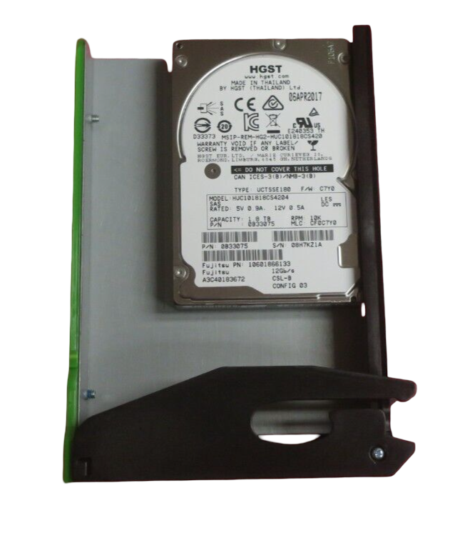 Fujitsu 1.8TB 10K SAS 12G HDD In Eternus JX60 S2 Caddy FUJ:JX602-1-8TB512E